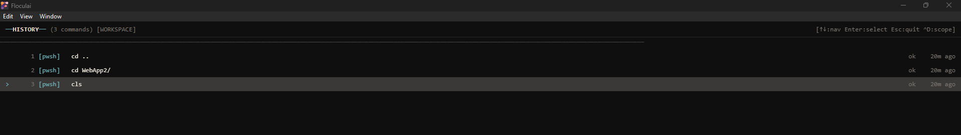 Command history picker with fuzzy search and exit codes