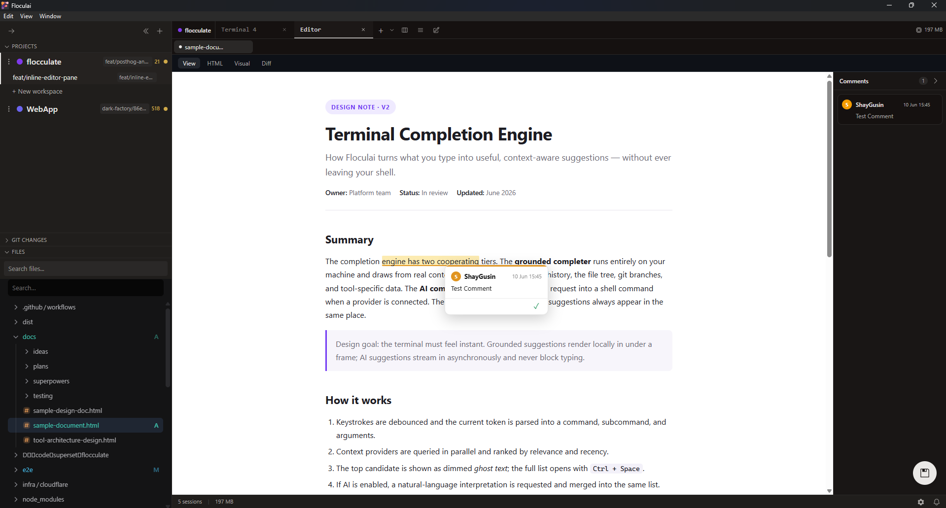 An HTML document open in rendered View mode